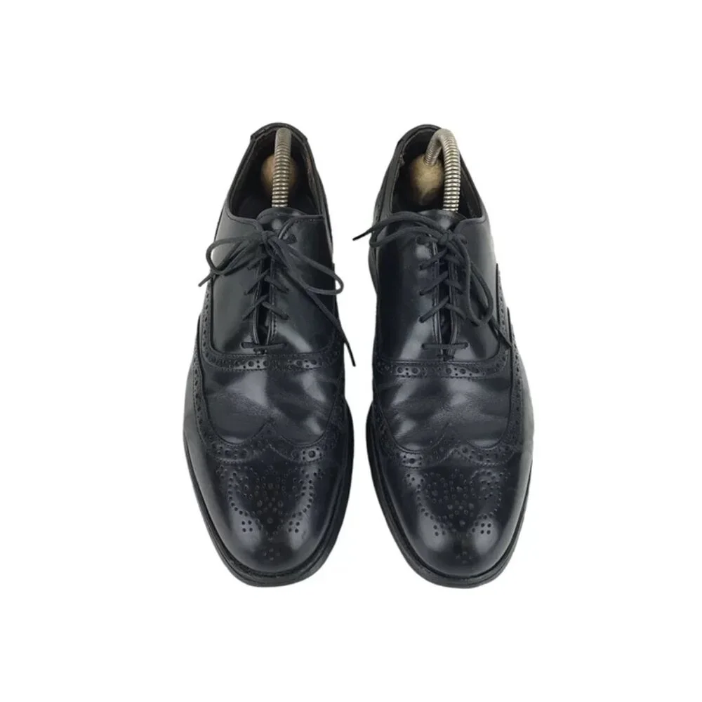 Unbranded Mens Black‎ Leather Almond Toe Lace Up Oxford Dress Shoes Size US 7.5